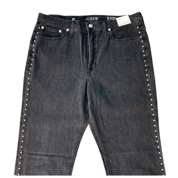 J. CREW '96 Straight Studded High-Rise Jeans in Faded Black Size 31, NWT. - Picture 6 of 11